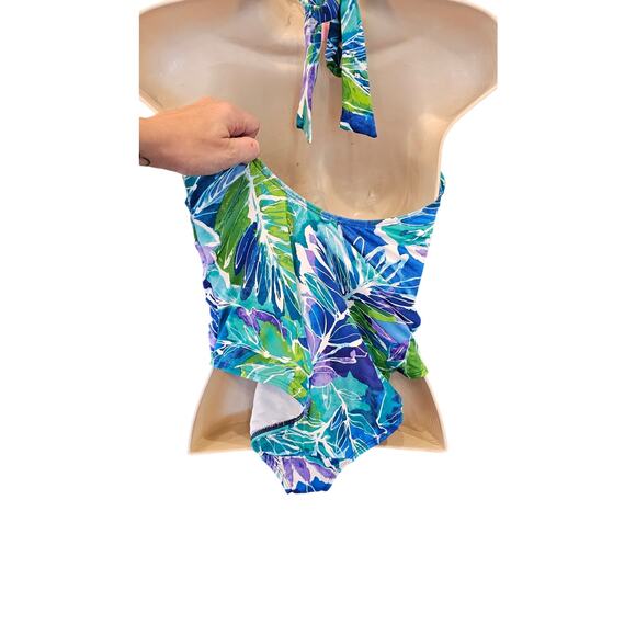 NWT Lauren ralph lauren tropical hawaiin slimming one piece halter full coverage - Picture 4 of 10